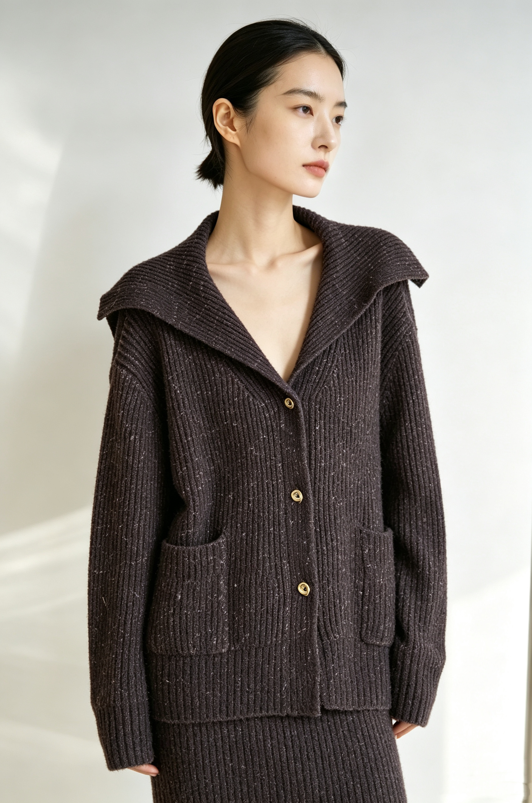 women's long-sleeved sweater jacket